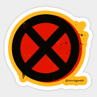 X Screen Print Texture Logo (red) Sticker